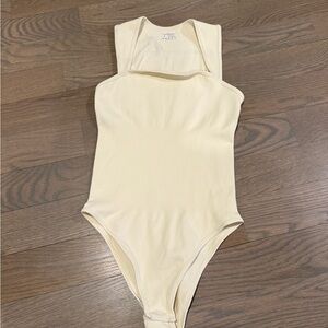 Kids Cream Ribbed One-Piece Bodysuit
